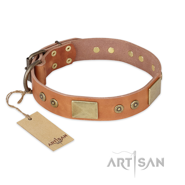 Exceptional leather dog collar for comfy wearing