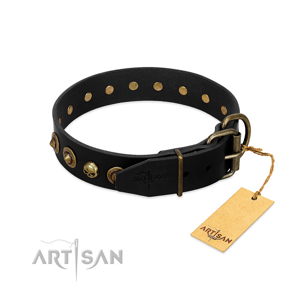 Genuine leather collar with amazing studs for your pet