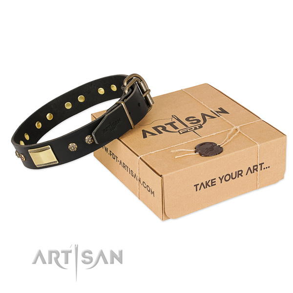 Fine quality natural leather collar for your attractive pet