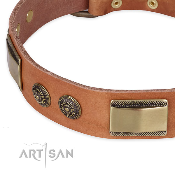 Unique full grain genuine leather collar for your beautiful canine