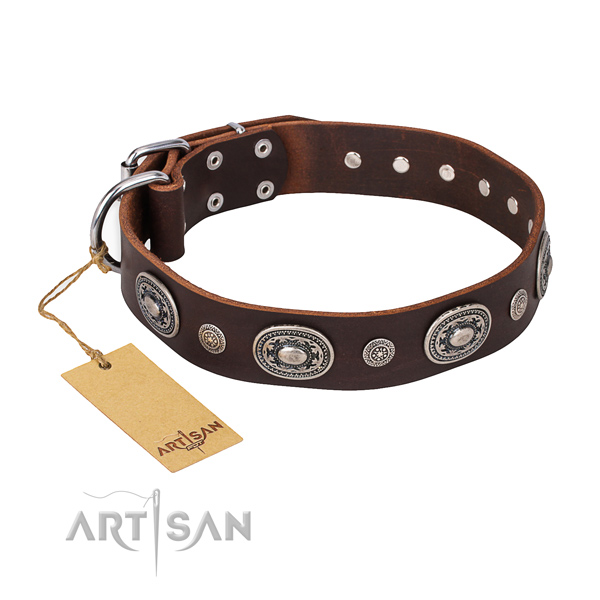 Durable leather collar handmade for your doggie