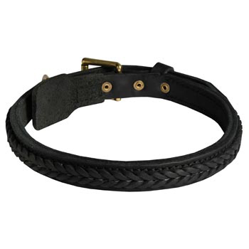 Braided Leather Collar for Dogue de Bordeaux