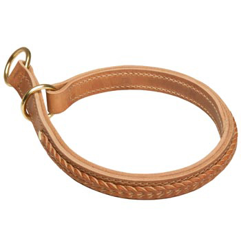 Dogue de Bordeaux Obedience Training Choke Braided  Leather Collar