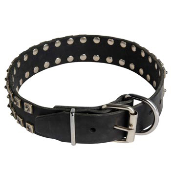 New Buckle Leather Dogue de Bordeaux Collar Studded New Adjustable