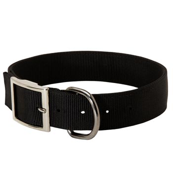 Nylon Dogue de Bordeaux Collar with Adjustable Steel Nickel Plated Buckle