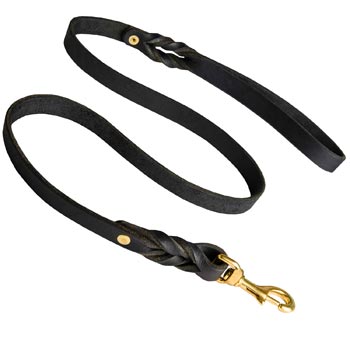 Dog Leather Leash for Dogue de Bordeaux Training and Walking
