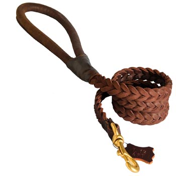 Multipurpose Leather Braided Dogue de Bordeaux Leash