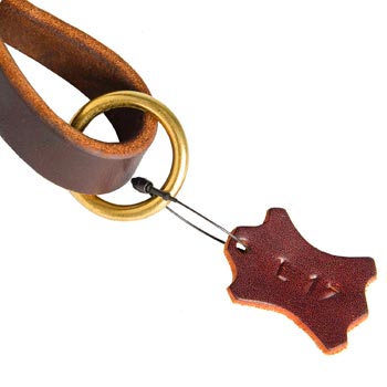 Leather Pull Tab for Dogue de Bordeaux with O-ring for Leash Attachment