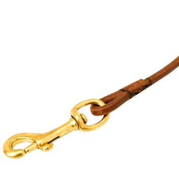 Dogue de Bordeaux Round Leather Leash with Massive Snap Hook