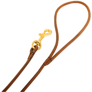 Leather Dogue de Bordeaux Leash with Comfy Round Hnadle