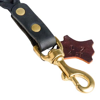 Solid Snap Hook Hand Riveted to the Leather Dogue de Bordeaux Leash