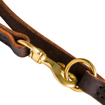 Dogue de Bordeaux Leather Leash with Brass Snap Hook and O-ring