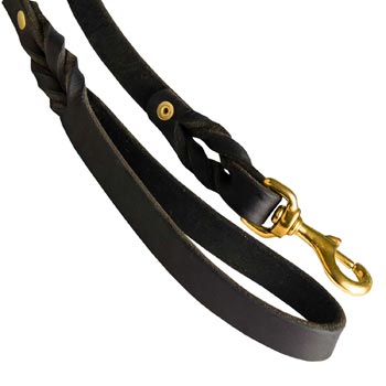 Dog Leash Leather with Snap Hook Brass-Made for Dogue de Bordeaux