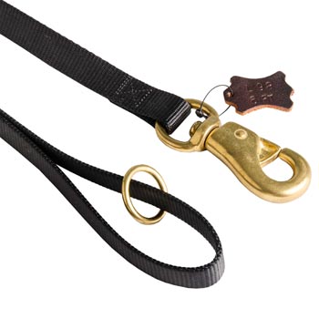 Dogue de Bordeaux Nylon Leash with Brass O-ring and Snap Hook