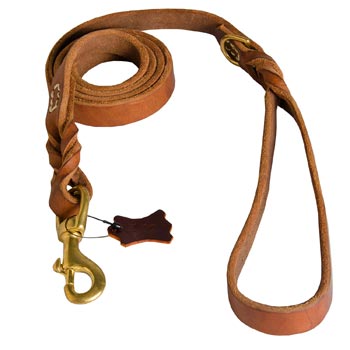 Leather Leash for Dogue de Bordeaux Successful Schutzhund Training