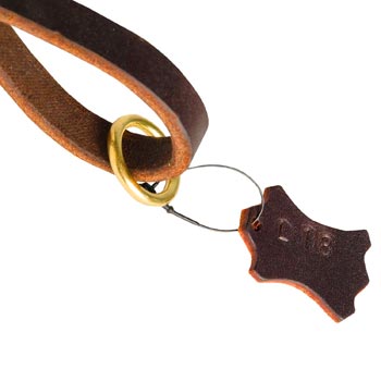 Leather Dogue de Bordeaux Leash with Brass-Made O-Ring