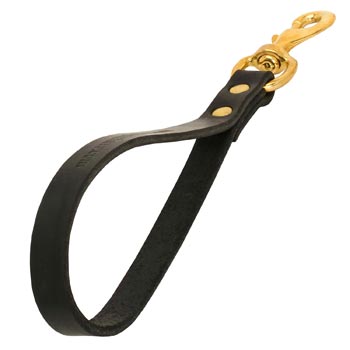 Dogue de Bordeaux Leash Leather Short with Snap Hoook Made of Brass